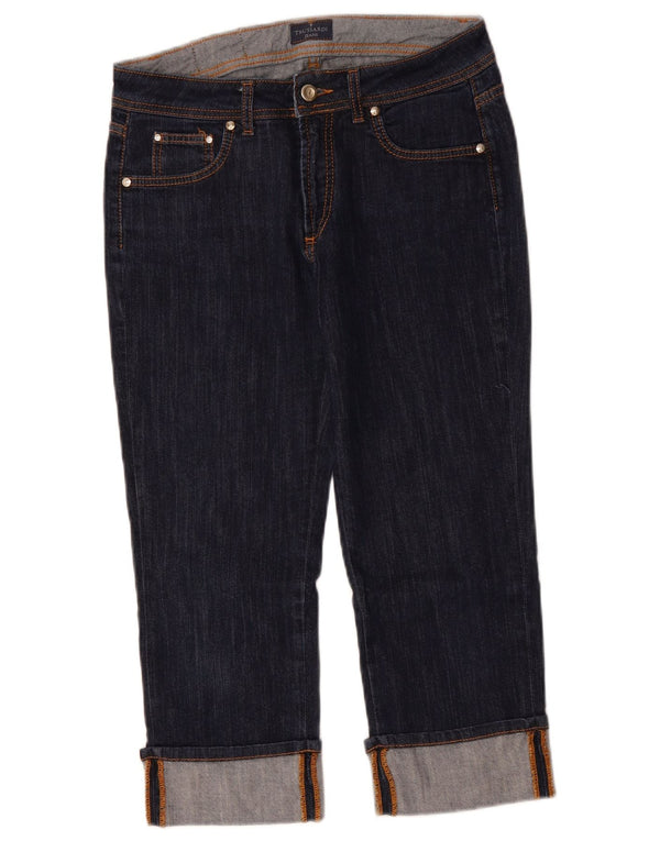 Jeans capri feminino TRUSSARDI W29 L22 algodão azul marinho