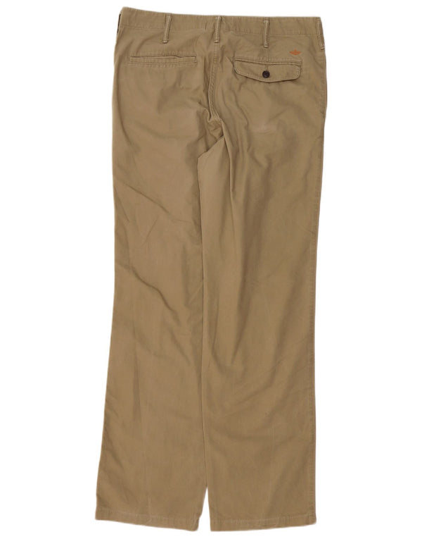 Dockers Mens Straight Chino Trousers W32 L32 Beige Cotton