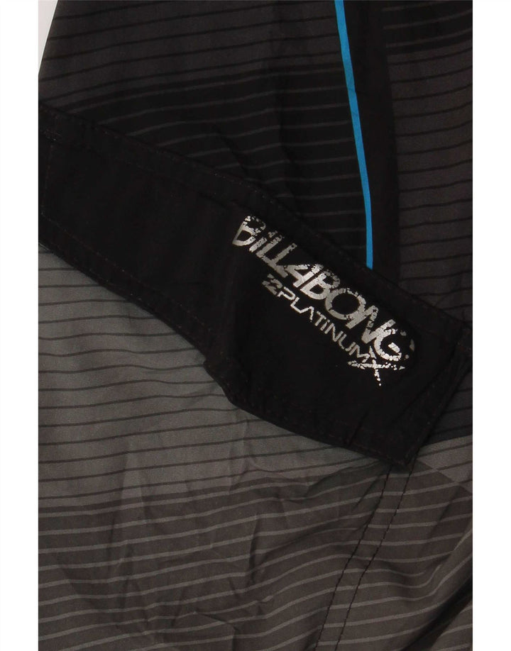 Billabong Mens Graphic Natação Shorts Poliéster Geométrico Preto Médio