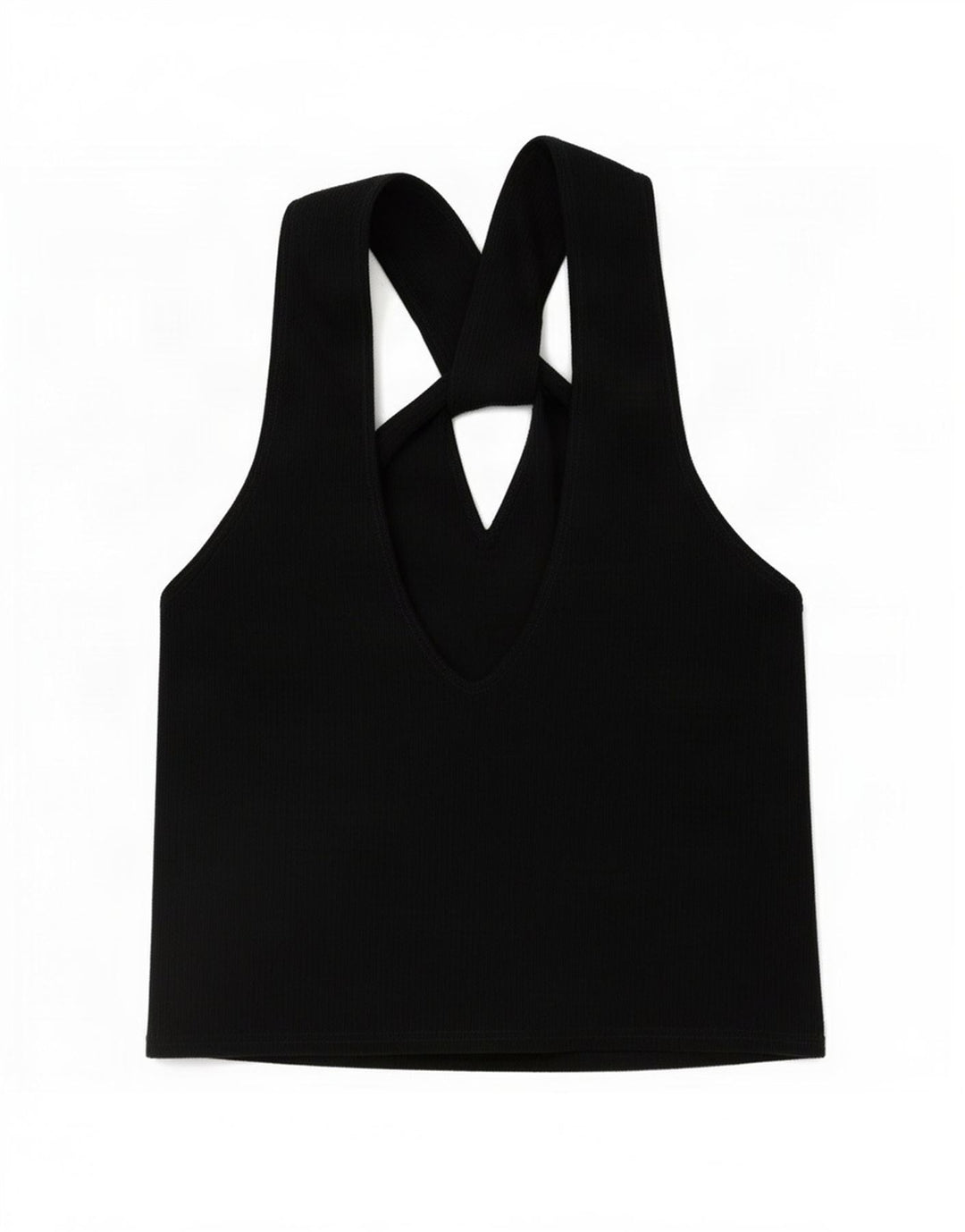 Zara Womens Crop Halter Top Reino Unido 14 Grande Preto
