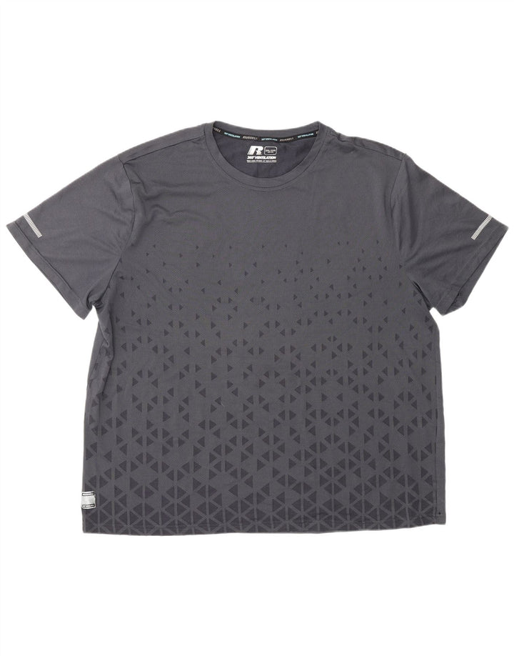 Camiseta masculina RUSSELL ATLÉTICA Top 2XL Poliéster Geométrico Cinza