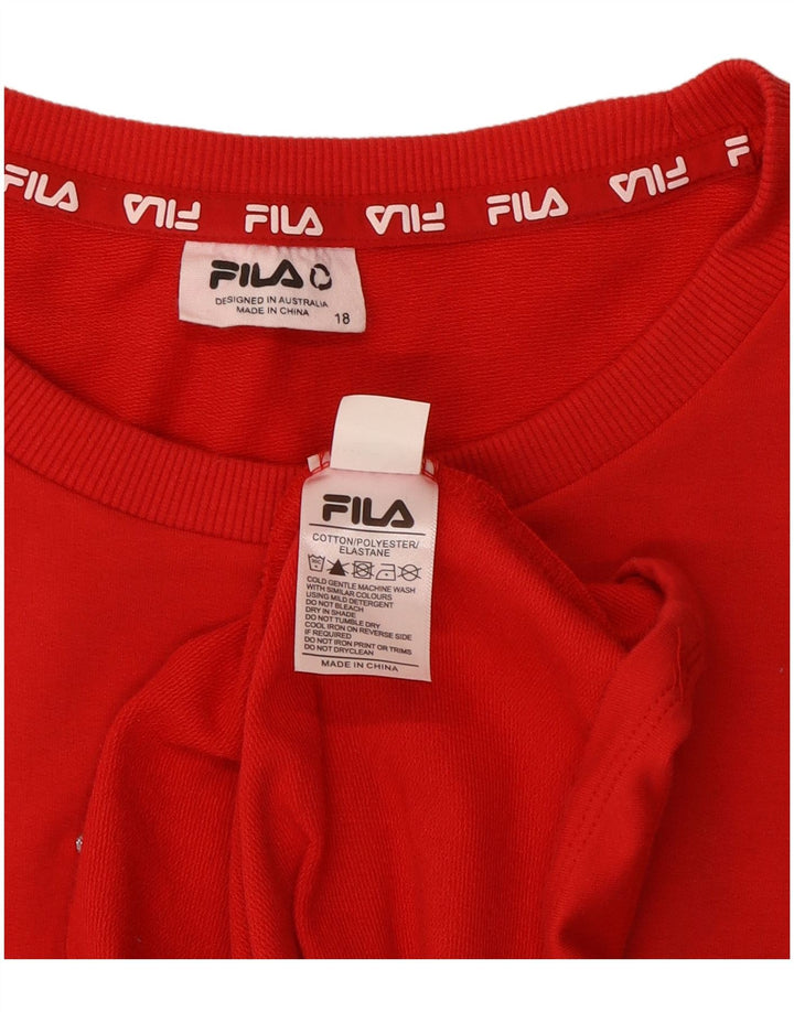 Fila Vestido Feminino Gráfico Básico UK 18 XL Algodão Vermelho