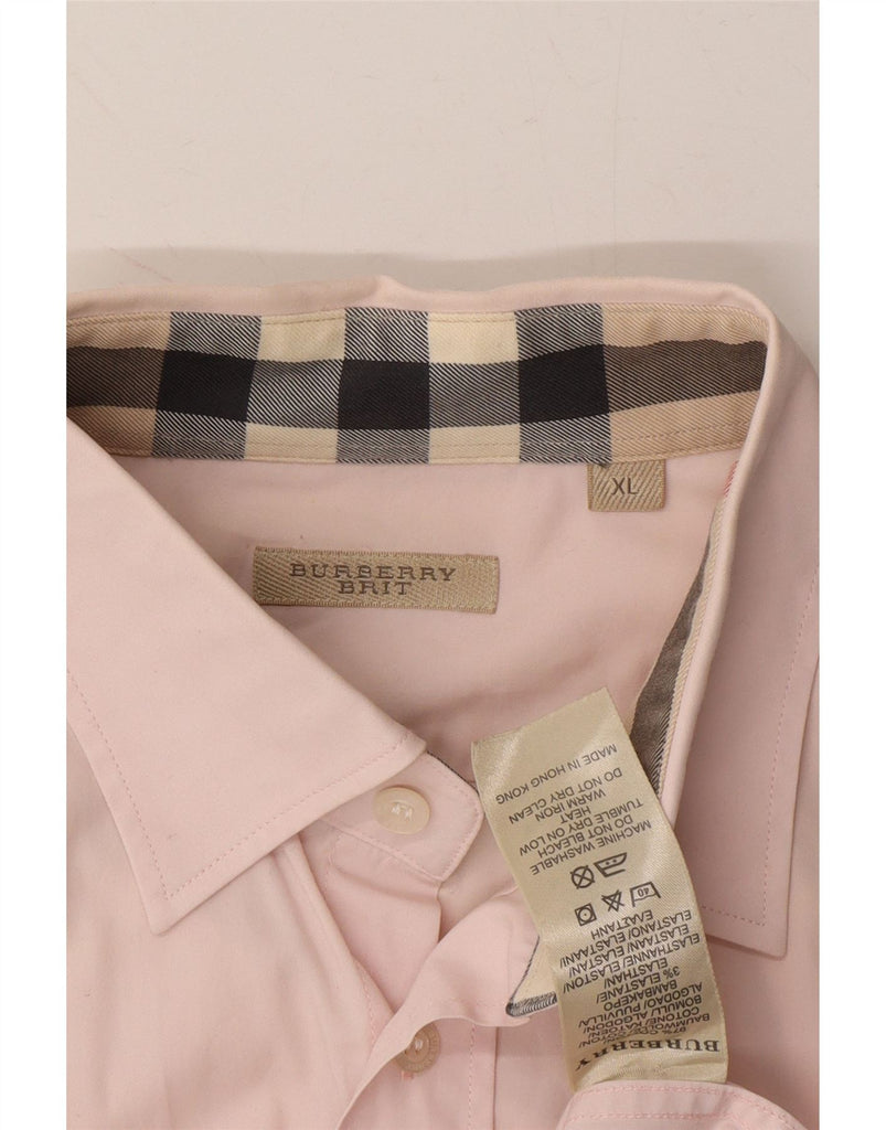 BURBERRY Mens BRIT Shirt XL Pink Cotton Vintage Burberry and Second-Hand Burberry from Messina Hembry 