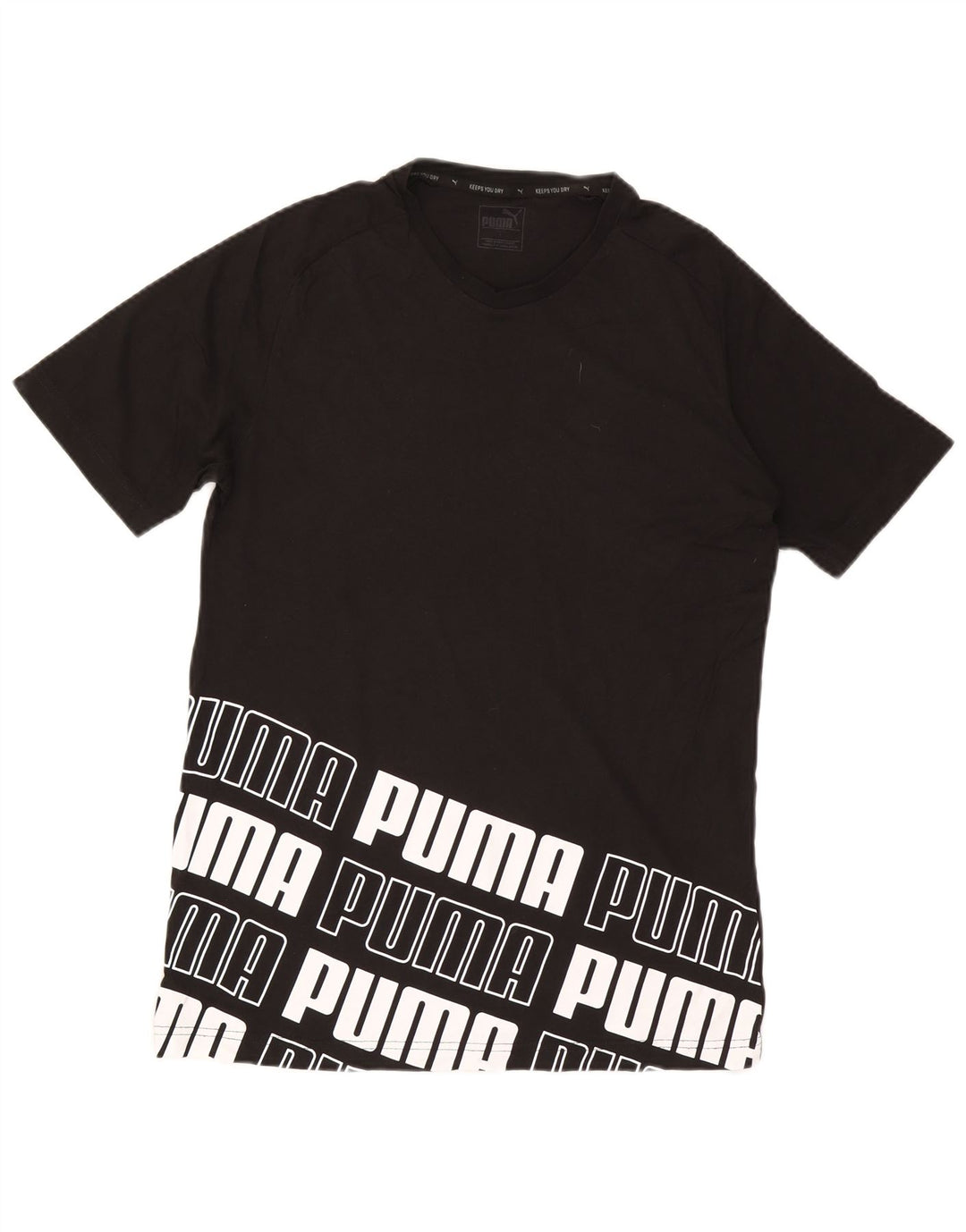 Puma Mens Graphic T-Shirt Top Grande Algodão Preto
