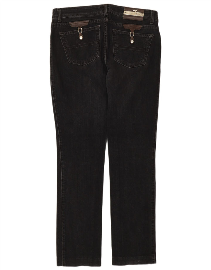 Jeans retos femininos TRUSSARDI W30 L32 algodão preto
