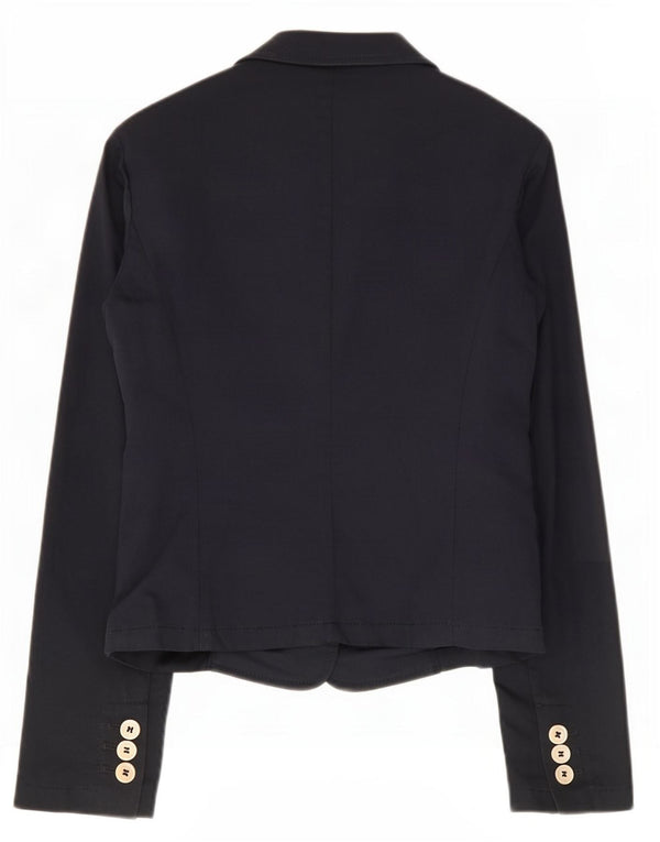 Jaqueta Blazer Feminina Red Valentino com 3 Botões IT 42 Algodão Azul Marinho Médio