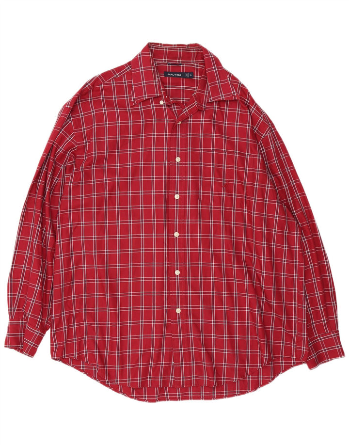 Camisa masculina Nautica XL vermelha xadrez algodão