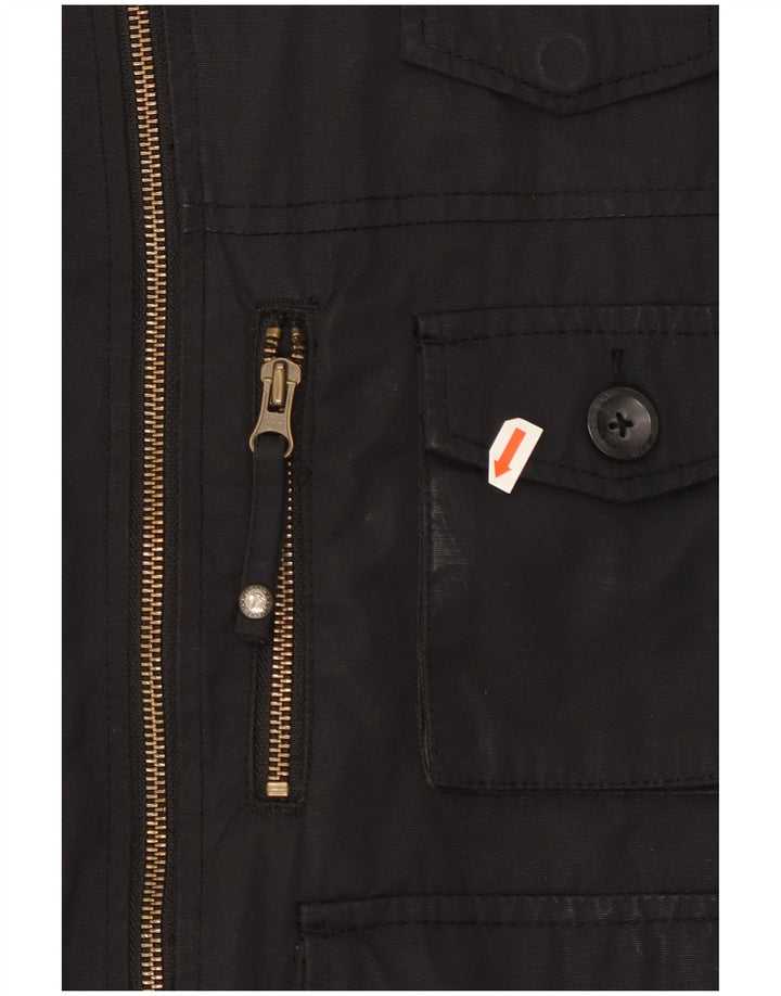 Jaqueta utilitária masculina Joop com capuz UK 38 poliéster preto médio
