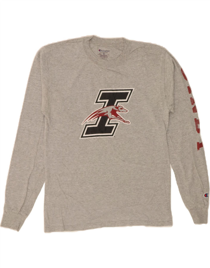 CHAMPION Mens Graphic Top Long Sleeve Small Grey Cotton Vintage Champion and Second-Hand Champion from Messina Hembry 