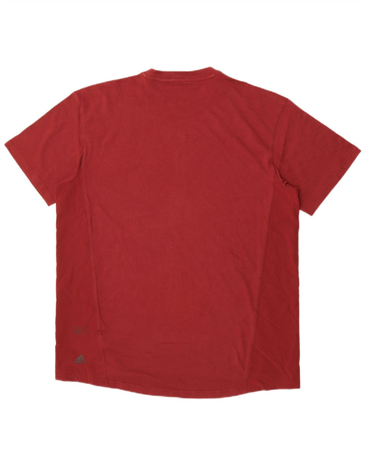 Adidas Mens T-Shirt Top XL Marrom Algodão