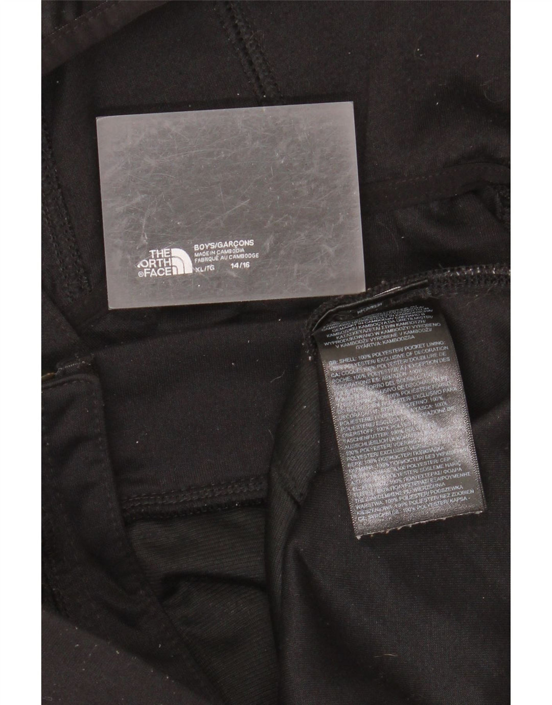 Suéter com capuz e zíper THE NORTH FACE Boys 14-15 anos XL preto poliéster