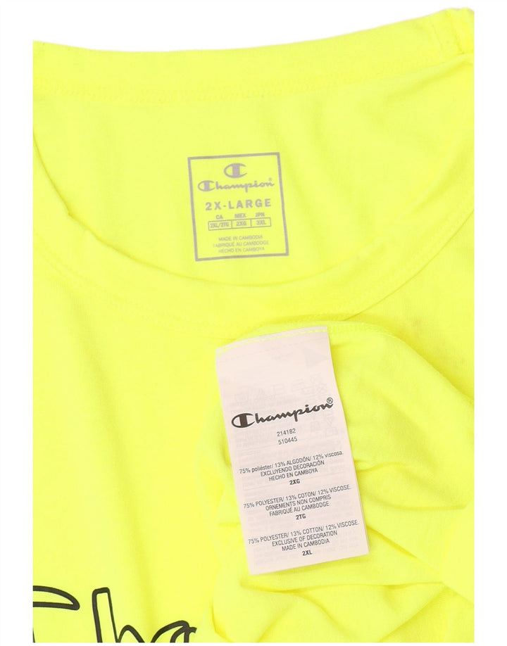 Camiseta masculina gráfica Champion 2XL poliéster amarelo