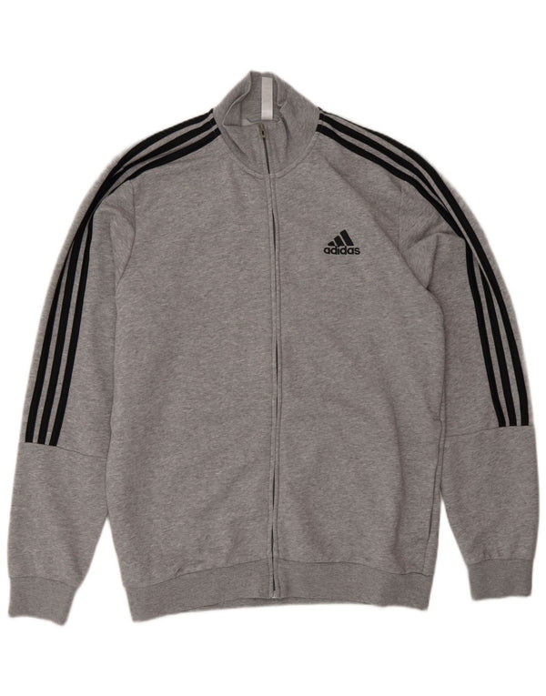 Adidas Mens Tracksuit Top Jacket UK 42/44 Grande Cinza Flecked Algodão