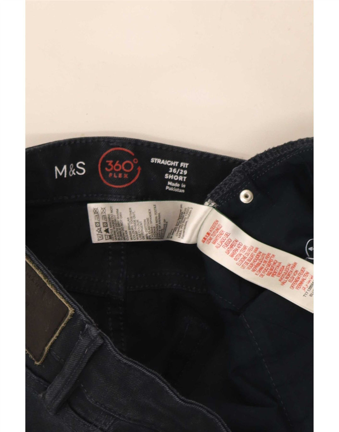 Jeans retos masculinos Marks & Spencer W36 L29 algodão azul marinho