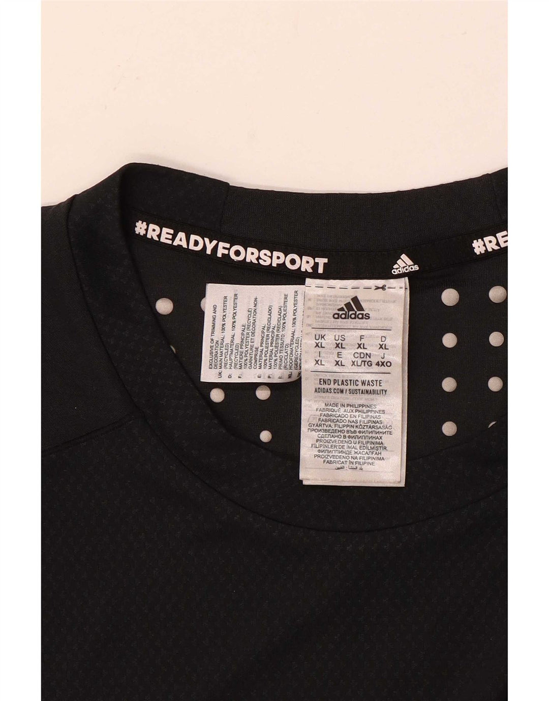 Camiseta masculina Adidas Top XL poliéster manchado preto