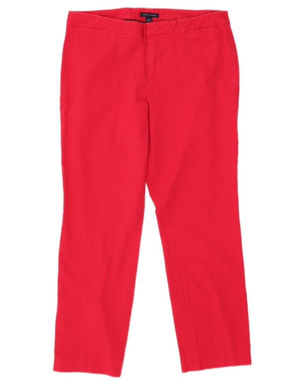 Calça Chino Feminina Tommy Hilfiger EUA 10 Grande W30 L26 Algodão Vermelho