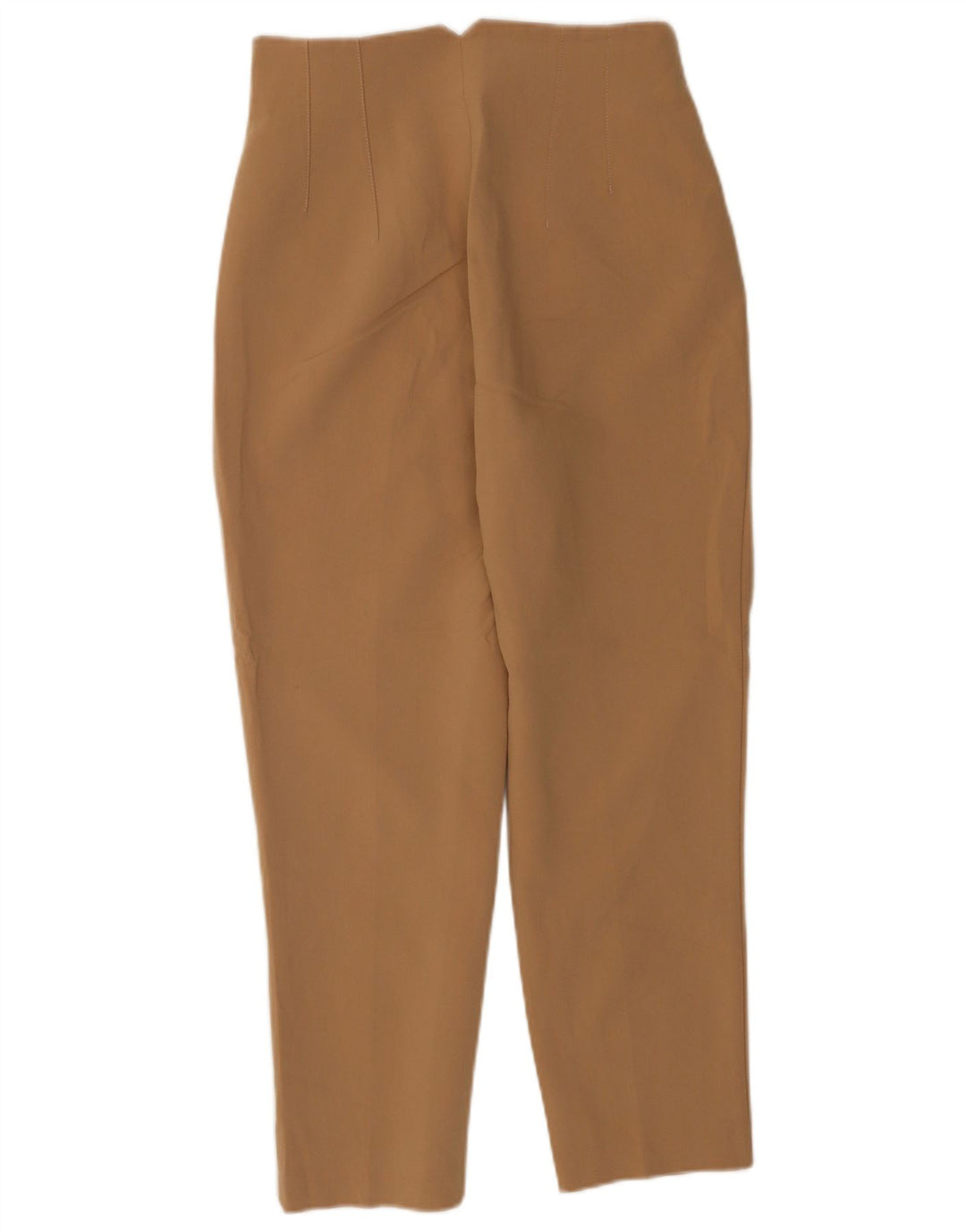 Zara Calça feminina casual cônica pequena W26 L26 marrom poliéster