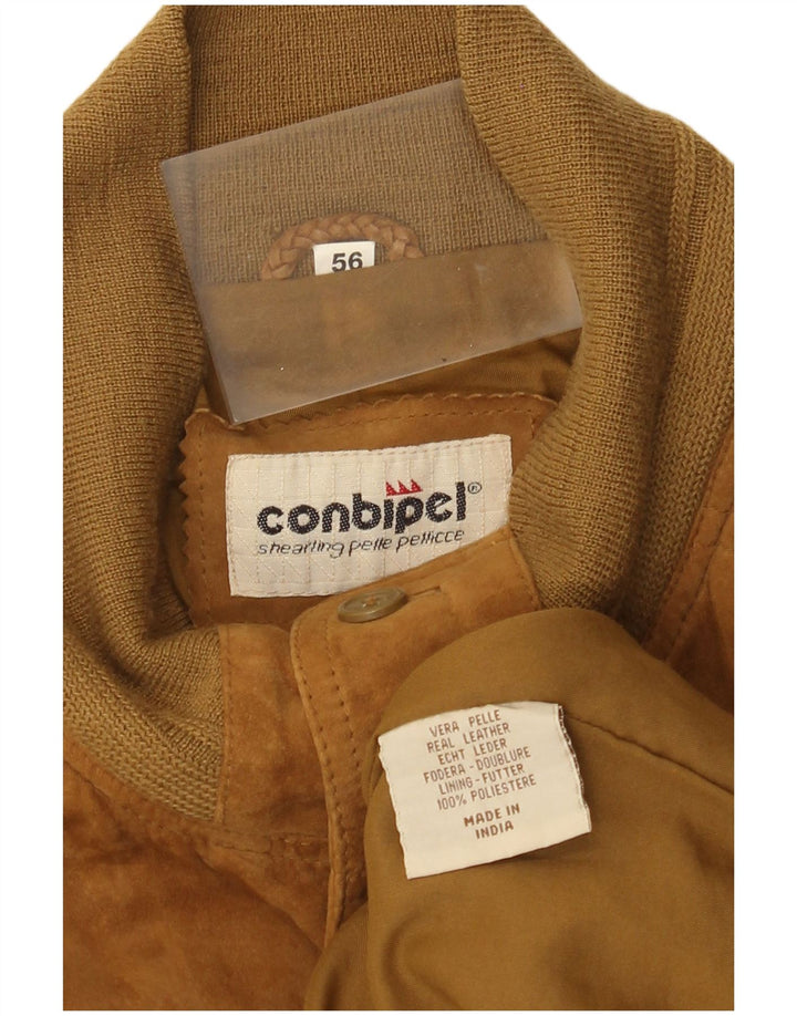 Jaqueta bomber masculina de camurça Conbipel IT 56 2XL couro bege