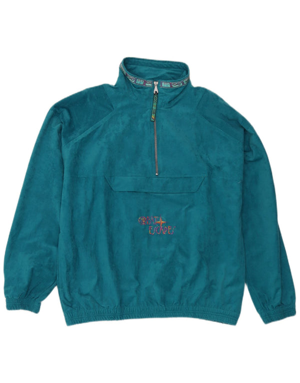 Great Escapes Mens Pullover Tracksuit Top Jacket IT 52 Large Turquoise
