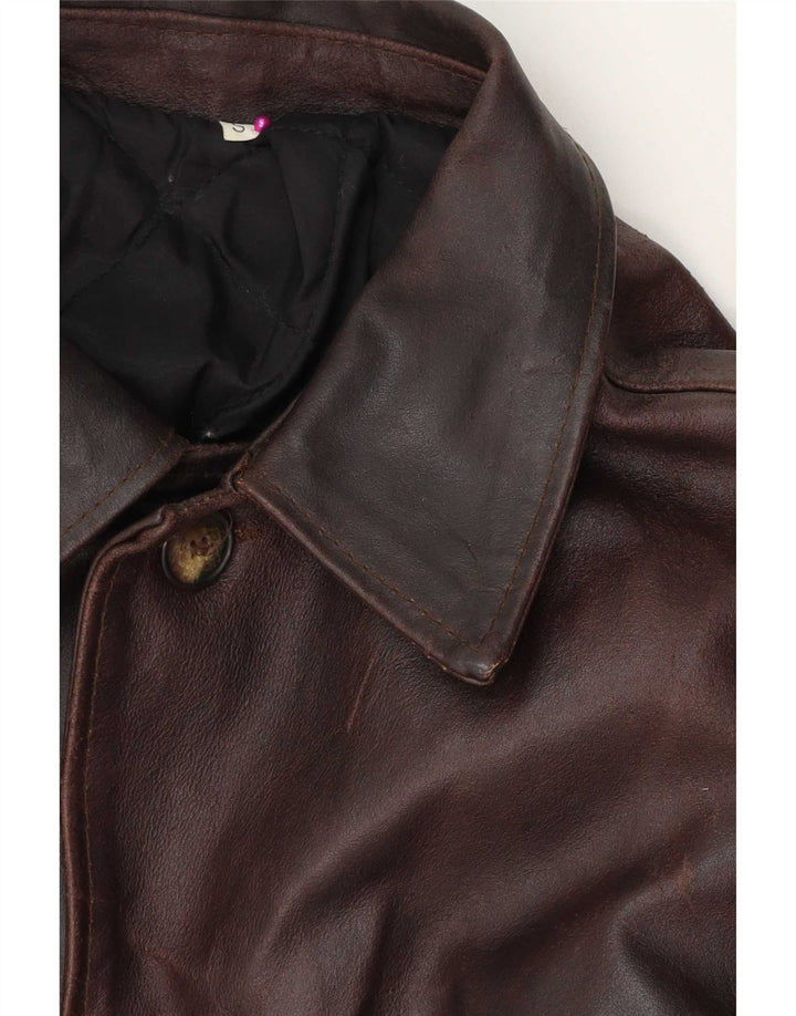 Jaqueta de couro masculina vintage Reino Unido 36 couro marrom pequeno