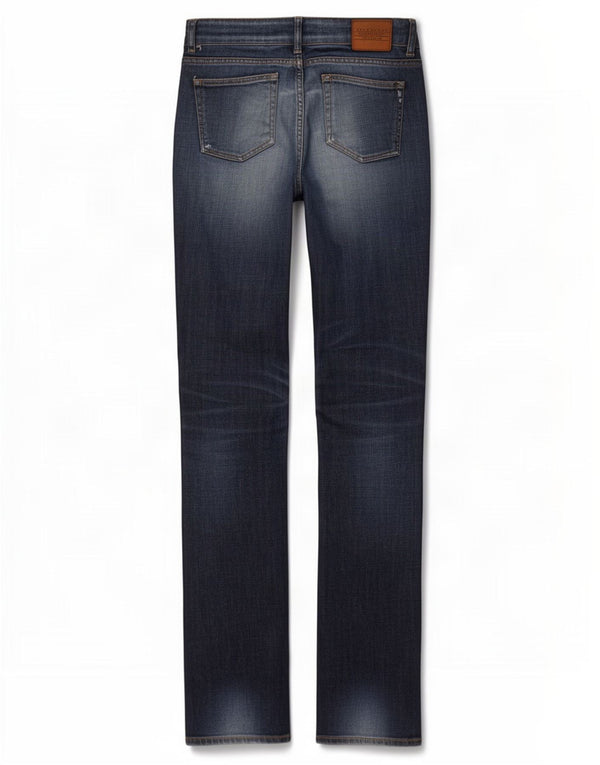 Zara Jeans feminino slim desgastado UE 38 pequeno W28 L33 algodão azul marinho