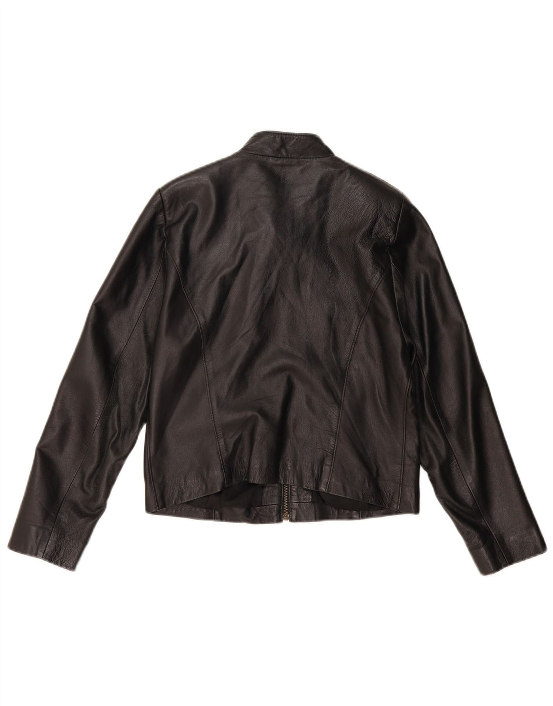 Jaqueta feminina de couro vintage VINTAGE Reino Unido 14 couro preto médio