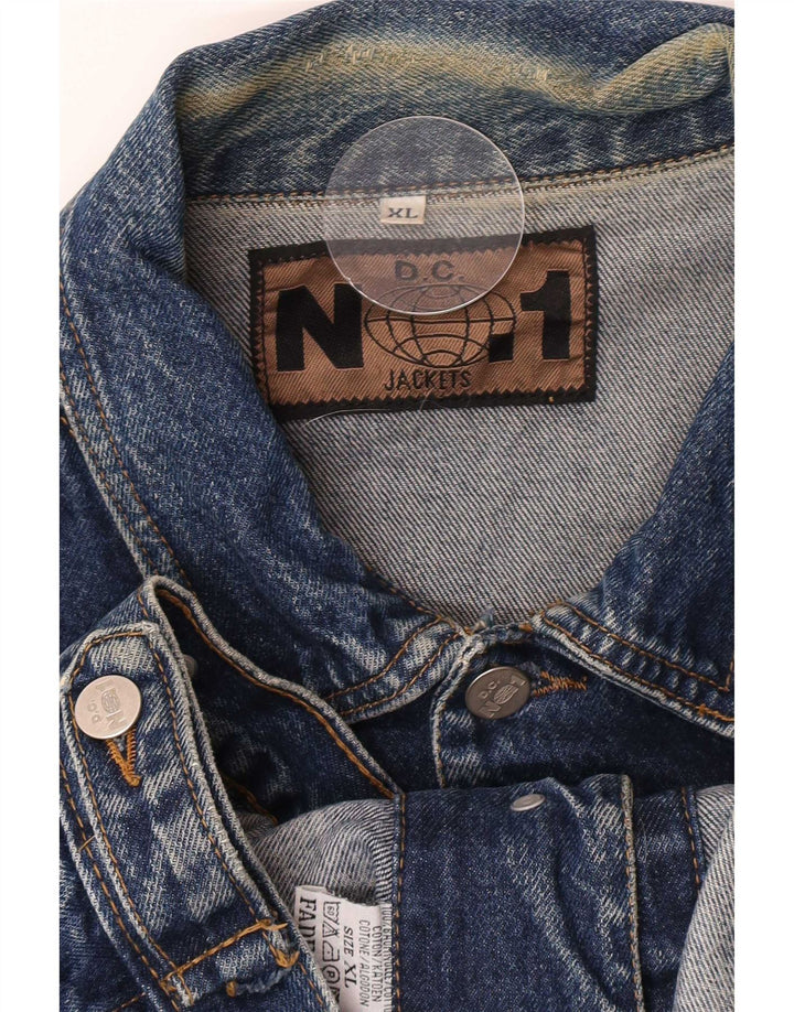 Jaqueta jeans masculina vintage UK 42 XL algodão azul
