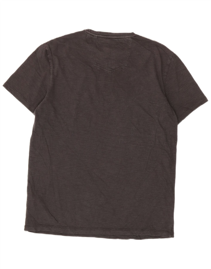 Camiseta gráfica masculina Fat Face Top médio algodão preto
