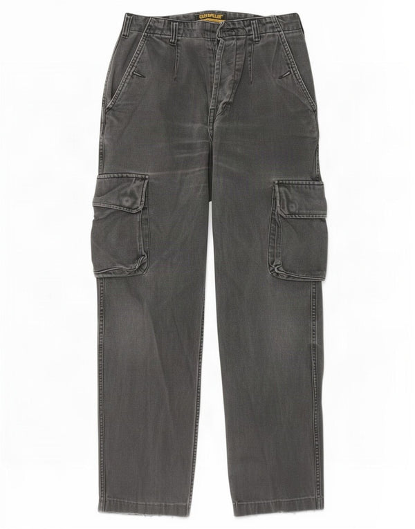 Calça cargo reta feminina Caterpillar W28 L29 algodão cinza