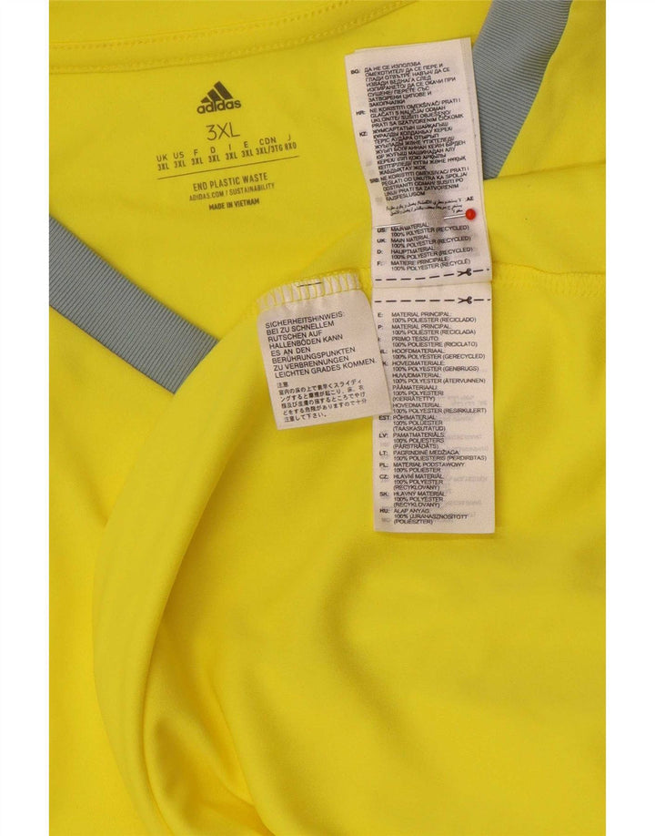 Adidas Mens Top Manga Longa 3XL Amarelo Colorblock Poliéster