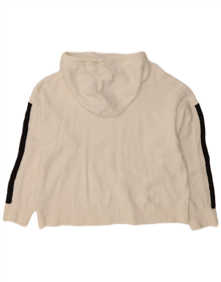 Tommy Hilfiger Suéter feminino oversized crop jumper UK 14 médio branco