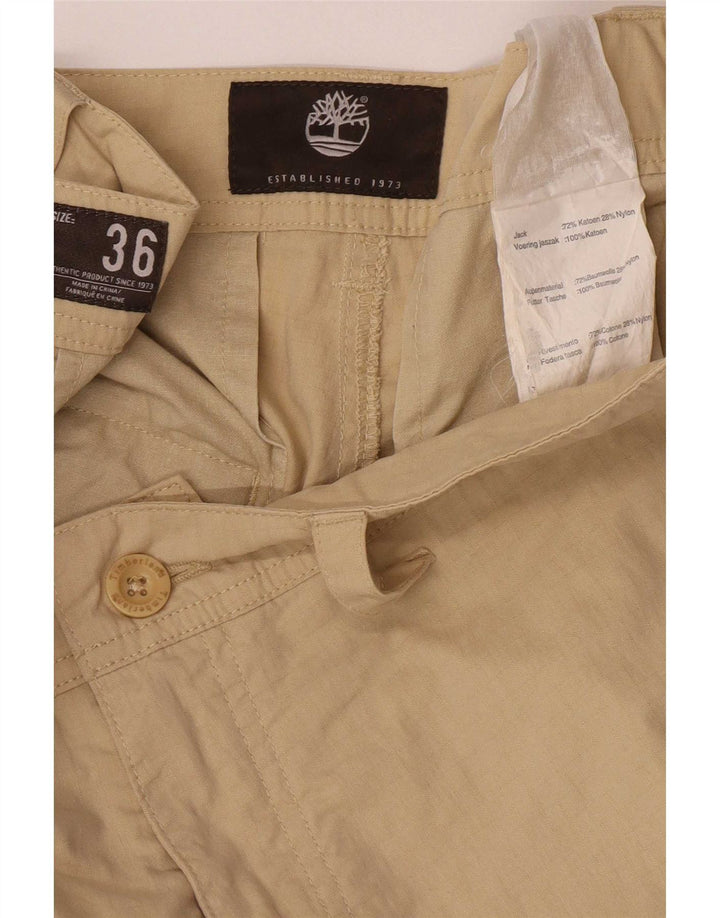 Timberland Mens Cargo Shorts W36 Grande Algodão Bege