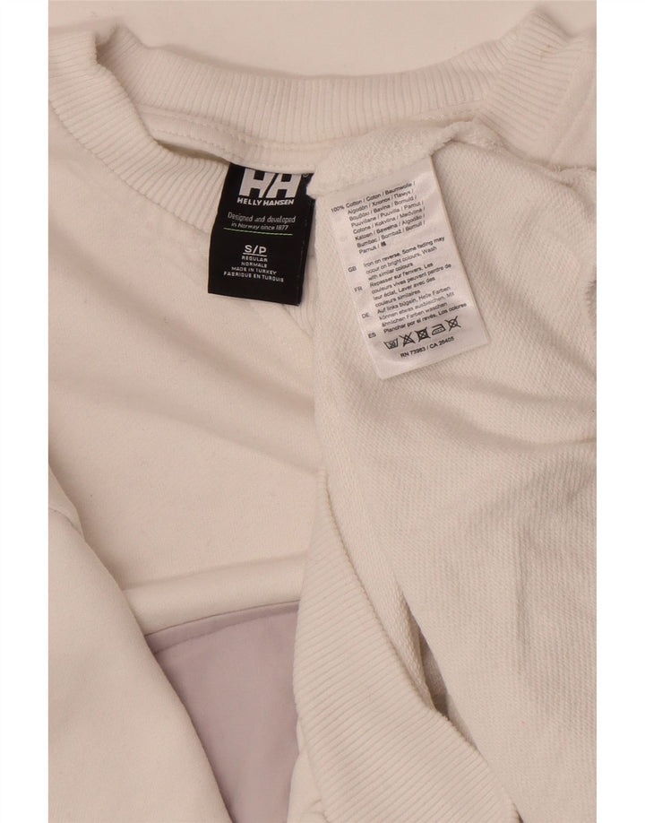 Helly Hansen moletom gráfico masculino jumper pequeno algodão colorblock branco
