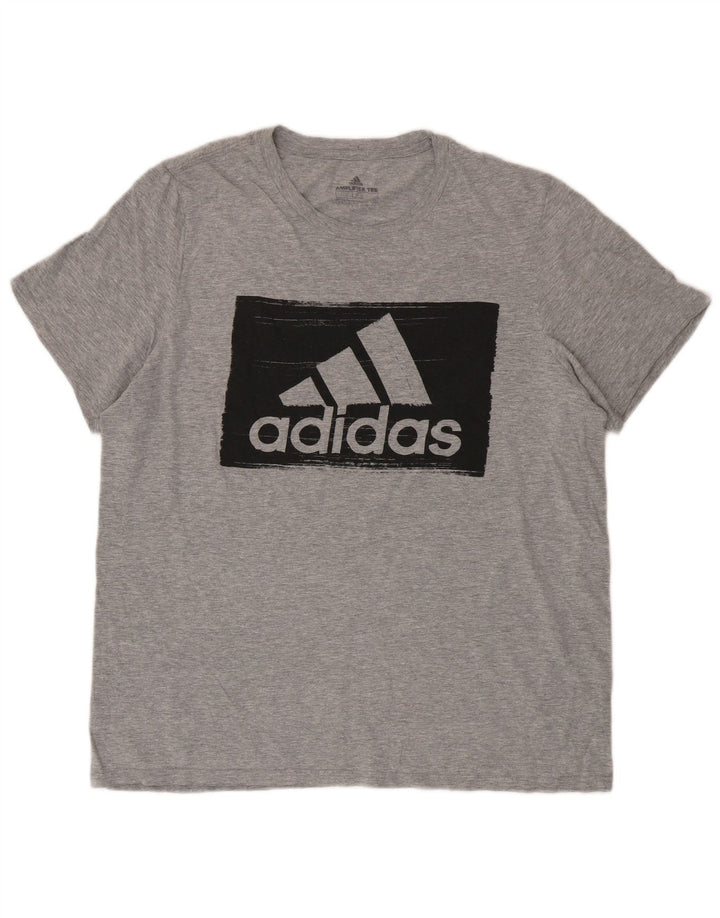Camiseta Adidas Masculina Graphic Top Grande Algodão Cinza