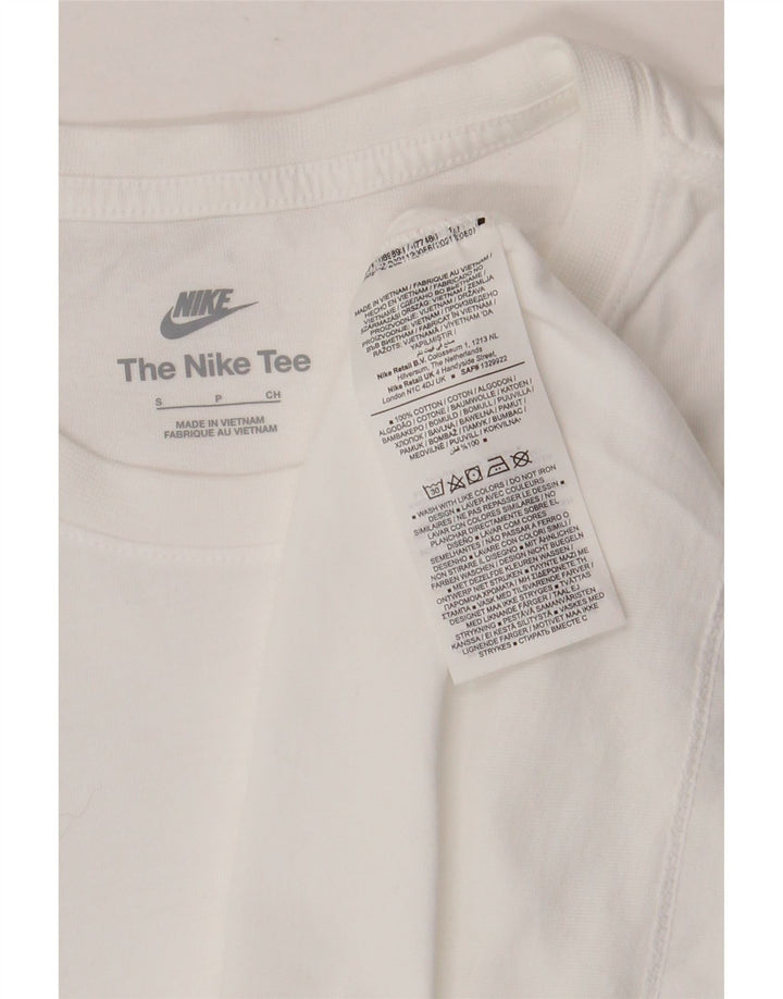 Nike Mens Camiseta Top Pequeno Algodão Branco