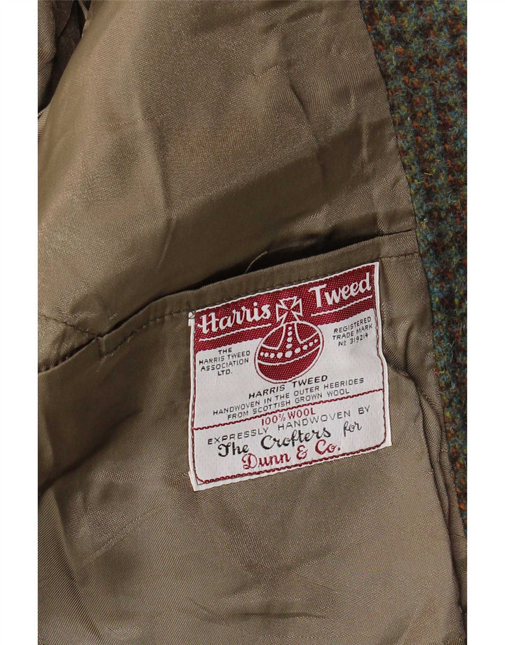 Jaqueta blazer masculina de 3 botões Harris Tweed Reino Unido 38 médio cáqui houndstooth