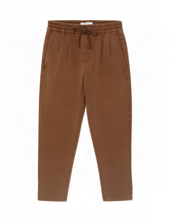 Calça capri masculina Zara Pegged médio W30 L23 algodão marrom