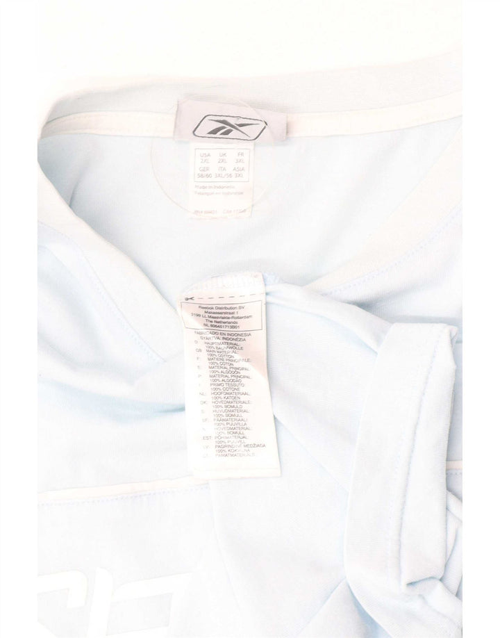 Camiseta gráfica masculina Reebok Top 2XL algodão azul