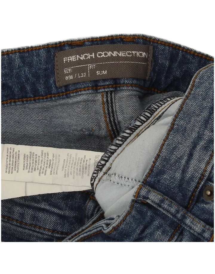 French Connection Masculino Slim Jeans W36 L32 Azul Algodão