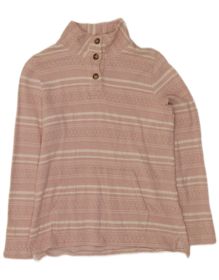 Suéter feminino grande FAT FACE Reino Unido 8 listrado rosa pequeno