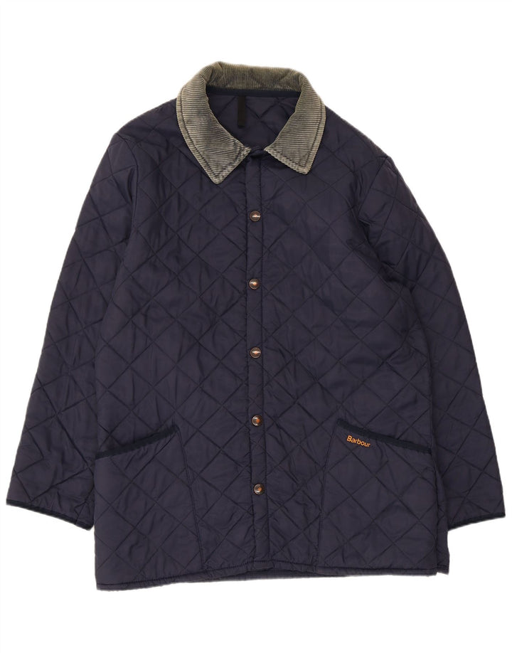 Jaqueta acolchoada masculina Barbour UK 38 azul marinho médio