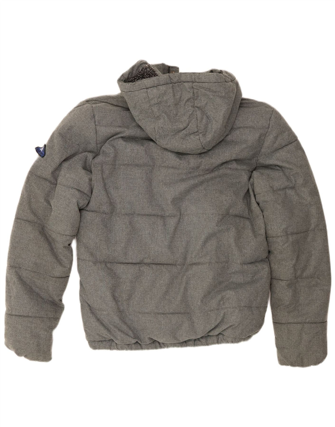 Jaqueta acolchoada com capuz masculina Superdry UIK 38 poliéster cinza médio