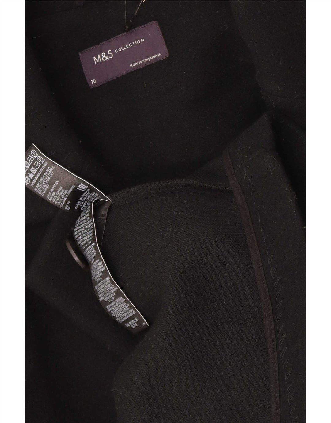 Sobretudo feminino Marks & Spencer UK 20 2XL poliéster preto