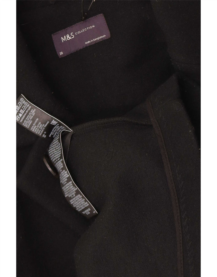 Sobretudo feminino Marks & Spencer UK 20 2XL poliéster preto