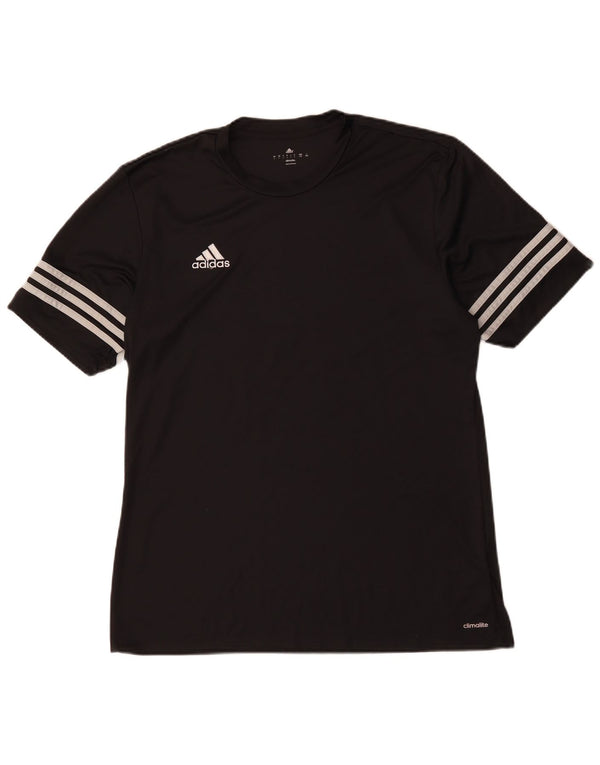 Adidas Mens Climalite Camiseta Top Grande Poliéster Preto