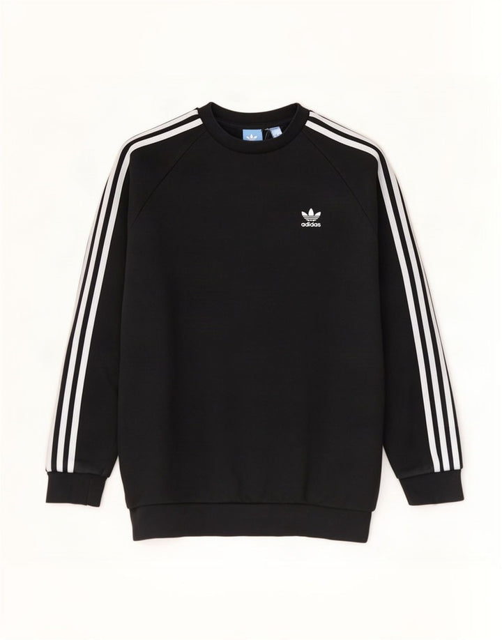 Adidas Mens Moletom Jumper Médio Algodão Preto