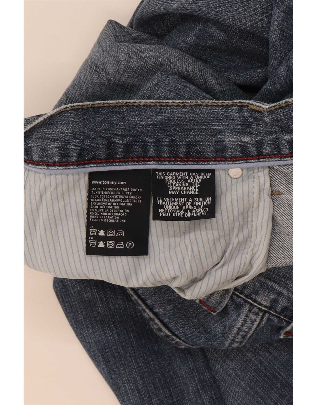 Jeans retos masculinos Tommy Hilfiger W38 L34 algodão azul