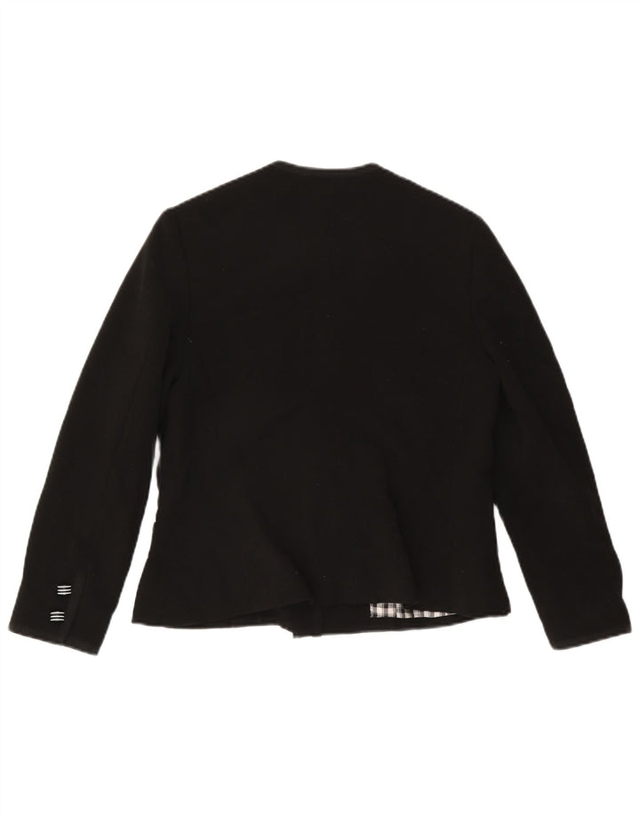Jaqueta Blazer Vintage Feminina com 5 Botões Reino Unido 12 Médio Preto
