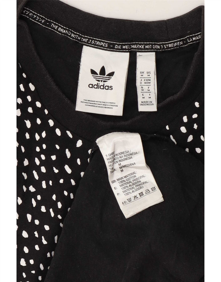 Camiseta masculina Adidas Top médio algodão manchado preto