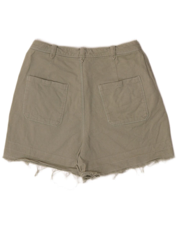 Zara Shorts Chino Feminino Cintura Alta EU 42 Grande W32 Verde